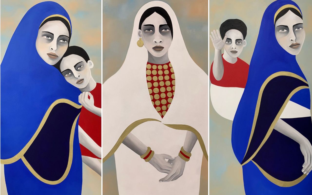 Rebecca Brodskis - D'une RIve a l'Autre, 2023 - Oil on canvas - 176x240 cm