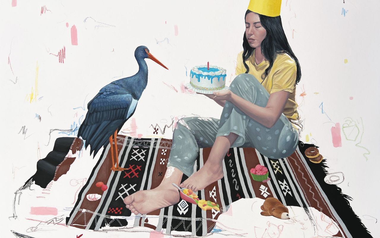 Rahma Lhoussig - It's-not-you-it's-not-me-either_MixedTechniqueoncanvas_90×111cm_2023