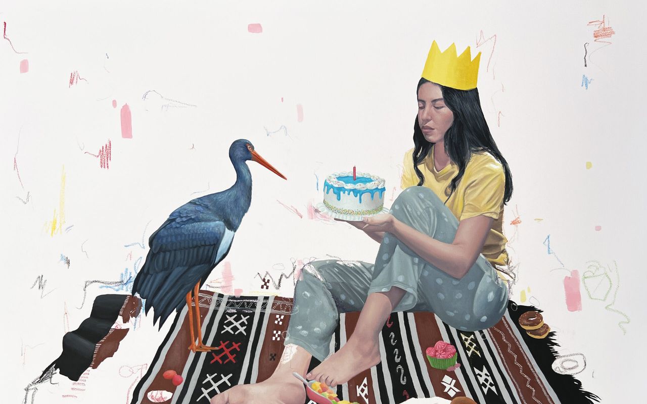 Rahma Lhoussig - It's-not-you-it's-not-me-either_MixedTechniqueoncanvas_90ÃÂ111cm_2023