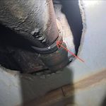 Point de fuite identifiÃÂ© sur un raccord de fonte corrodÃÂ©, Paris 17