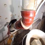 Nouveau coude en fonte DN150 installÃÂ© dans la structure, Paris 17