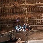 Cordistes UNICORDE au travail en hauteur sous les catÃÂ©naires SNCF, Paris 17