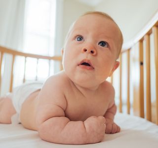 baby inside crib