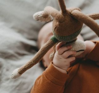 brown and white animal plush toy