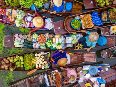 MarchÃÂ© flottant en ThaÃÂ¯lande
