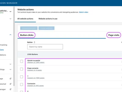 Nouvelle fonctionnaliteÃÂ de LinkedIn Ads - Action sur site web - Agence Wizads