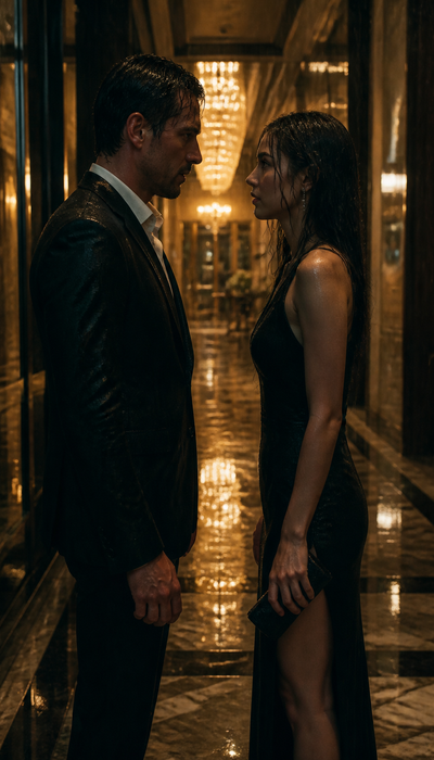 Frame verticale 9:16 d’un cliffhanger de micro-drama