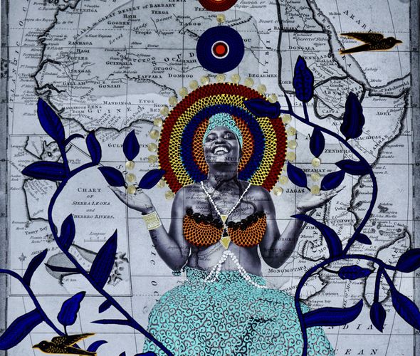 Claire Marboeuf - Mama Africa, 2021 - Collage and paint on photography - 73x61 cm - Courtesy African Arty