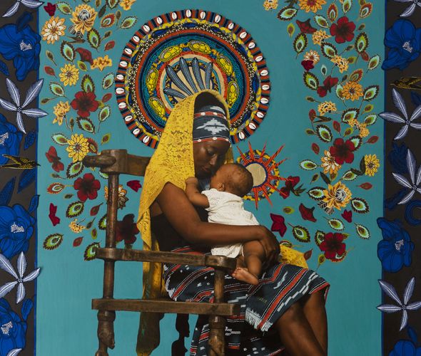 Claire Marboeuf - Vierge a l'Enfant - 118x100 cm