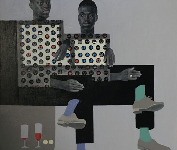 Damilola Opedun - Communion, 152 x 122 cm oil on canvas, 2021