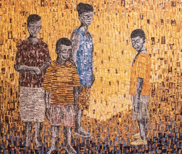 Amadou Opa Bathily - The Chrildren's mission, 2022- Mixed media on canvas - Courtesy African Arty.jpg