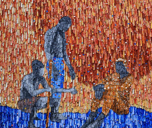 Amadou Opa Bathily - La Verdict du Hogon - 135x137 cm