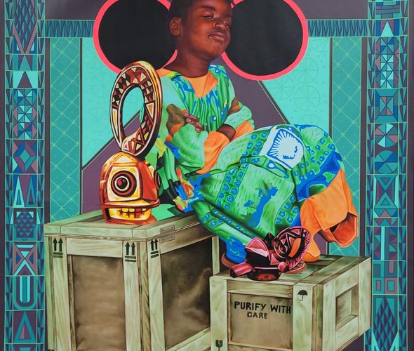 Dieudonne Djiela Kamkang - Gurunsi Child - 130x120 cm