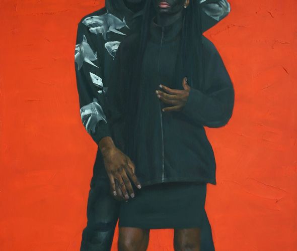 Ebenezer Akinola - Predator nos 2 Oil on Canvas 45 x 57 inches 2022