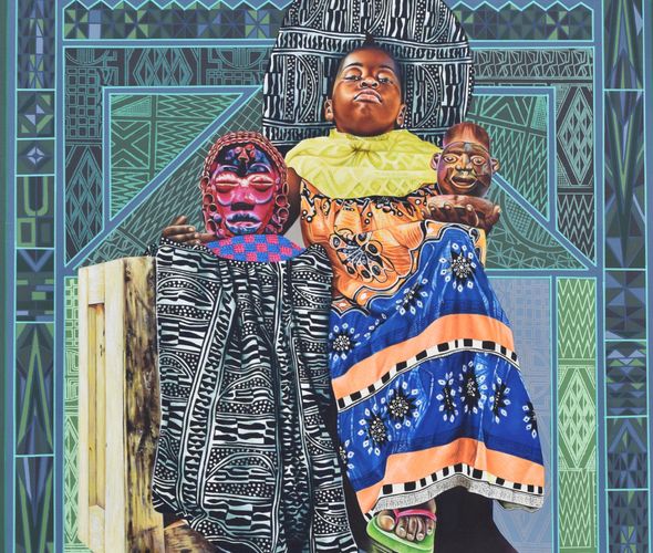 Dieudonne Djiela Kamkang - Danguere child, 2022 - Acrylic and posca on canvas - 120x110 cm.jpg
