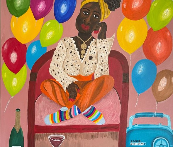 Sophia Oshodin A Farewell to My Problem Days II, 2022 Acrylic on canvas 80x80 cm