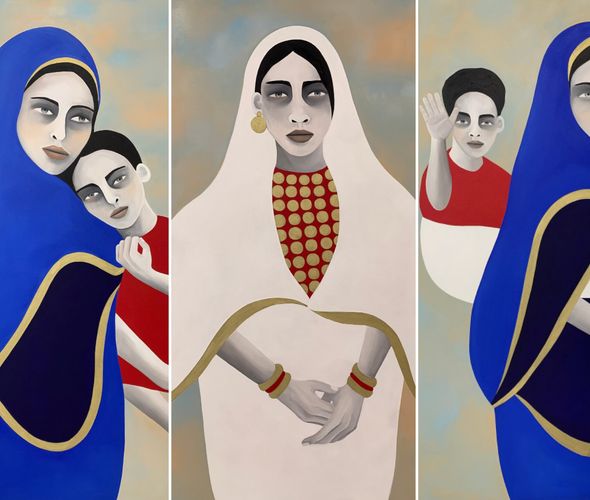 Rebecca Brodskis - D'une RIve a l'Autre, 2023 - Oil on canvas - 176x240 cm