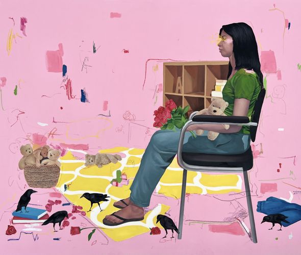 Rahma Lhoussig - I'll-follow-you-around-MixedtechniqueonCanvas-130x100cm-2023