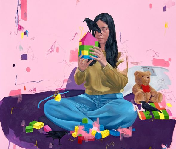 Rahma Lhoussig - To-forget-and-to-remember-Mixedtechniqueoncanvas-100x100cm-2023