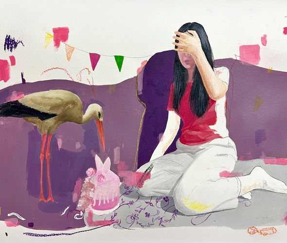 Rahma Lhoussig - Untitled-Mixedtechniqueonpaper-40x52cm-2023