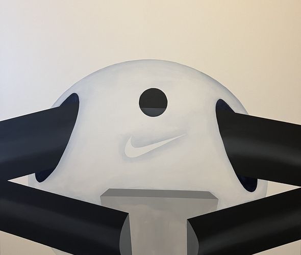 Kpe Innocent - ‘Gliding Towards Tomorrow’, 2023. 80 x 80cm, Acrylic on Canvas