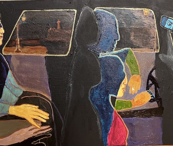 Massoud Hayoun - I Felt Young, Handsome, and Happy, 2022 - Acrylic on canvas - 38x76 cm