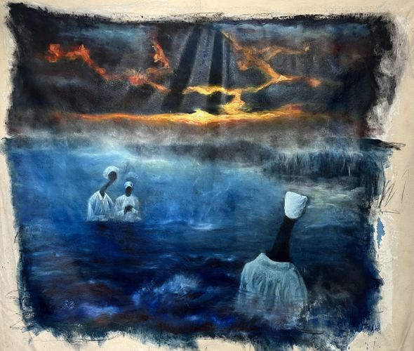 Themba Khumalo - The Healer, 2023 - Oil on canvas - 200x200 cm
