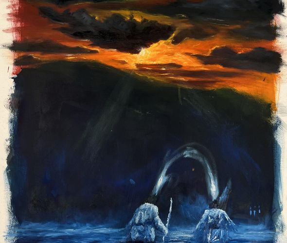 Themba Khumalo - Warm of the Sun, 2023 - Oil on paper - 100x70 cm