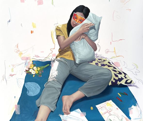 Rahma Lhoussig - Out-of-sight-MixedTechniqueOnCanvas_80x100cm_2023