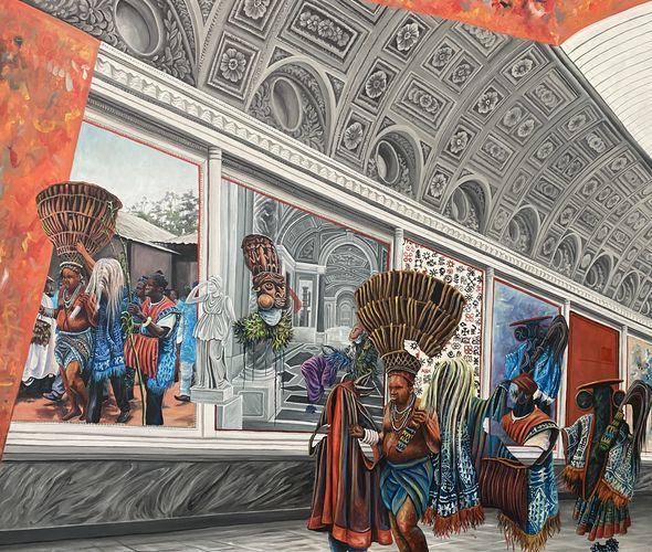 Franck Kemkeng Noah - À tú fû, 2023 - Acrylic on canvas - 130x160 cm