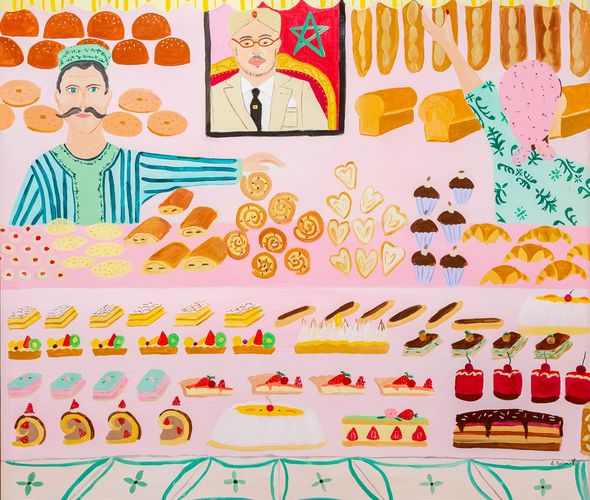 Anaelle Myriam Chaaib - Boulangerie -Patisserie, 2023 - Acrylique sur toile - 110x100 cm