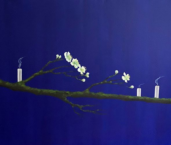 Houda Terjuman - Blowing the winds of destiny II 2023 Oil on canvas 120x100