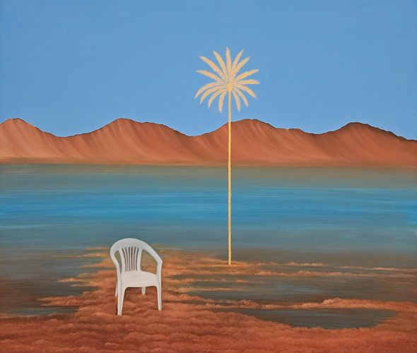 Houda Terjuman - Drifting to oblivion II , 2023 - Oil and acrylic on canvas - 110x102cm