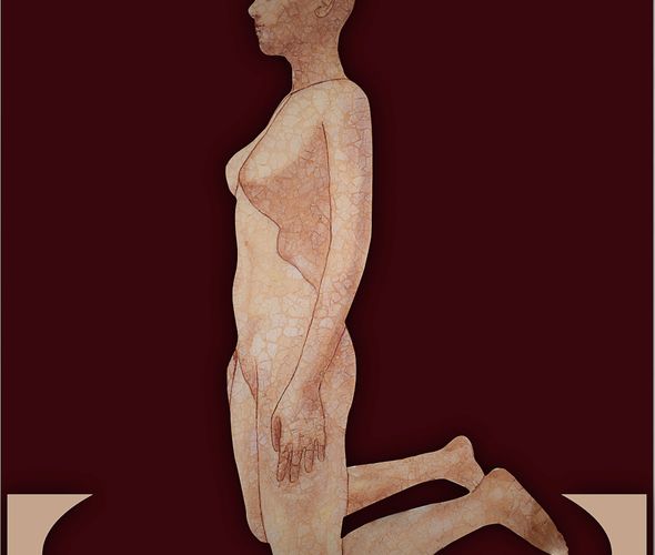 Mohammed Arrhioui – Sans Titre, 2024 – Coquille d’œuf et résine sur bois - 97x142x2,5cm2