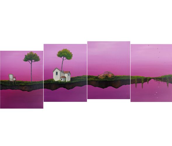 Houda Terjuman - Sans Titre, 2025 - Huile et acrylique sur toile - 40x180 cm