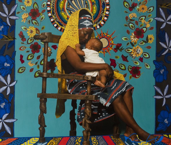 Claire Marboeuf - Vierge a l'Enfant - 118x100 cm