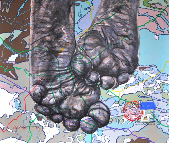 Jean David Nkot - Story of my feet@yahoo.fr. 120 x 110 cm
