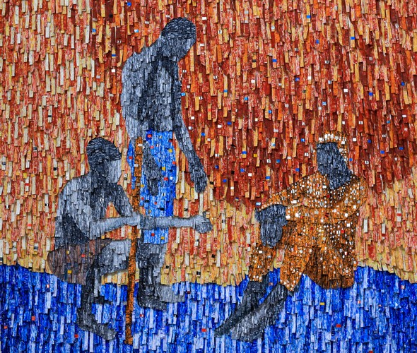 Amadou Opa Bathily - La Verdict du Hogon - 135x137 cm