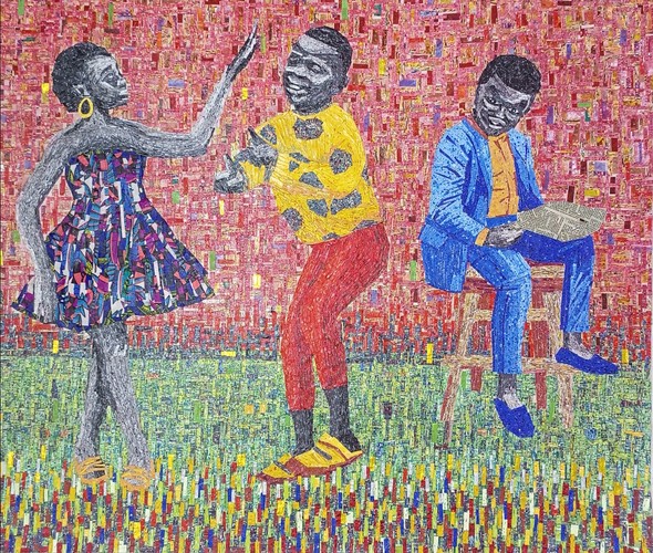 Amadou Opa Bathily - Une Journee sans echec, 2022 - 135x135 cm