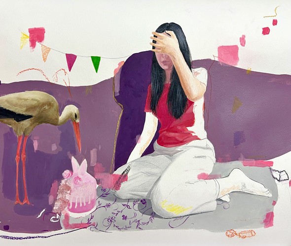 Rahma Lhoussig - Untitled-Mixedtechniqueonpaper-40x52cm-2023
