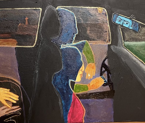 Massoud Hayoun - I Felt Young, Handsome, and Happy, 2022 - Acrylic on canvas - 38x76 cm