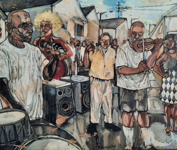 Bayunga Kalieuka - MLK Blvd jam sessions,2016 - Oil on canvas - 122cm x 183cm