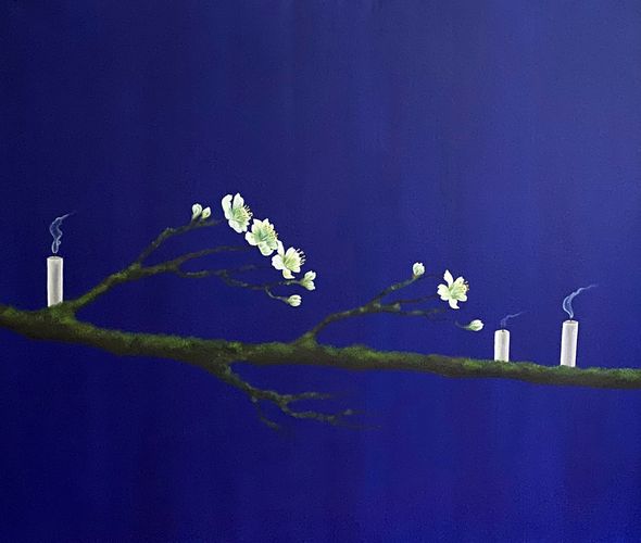 Houda Terjuman - Blowing the winds of destiny II 2023 Oil on canvas 120x100