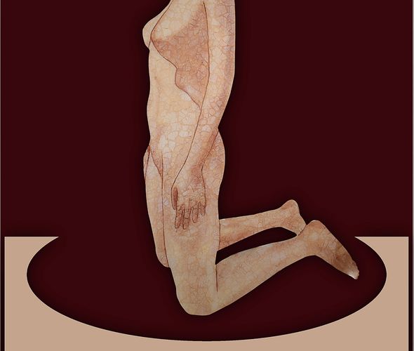 Mohammed Arrhioui Ã¢ÂÂ Sans Titre, 2024 Ã¢ÂÂ Coquille dÃ¢ÂÂÃÂuf et rÃÂ©sine sur bois - 97x142x2,5cm2
