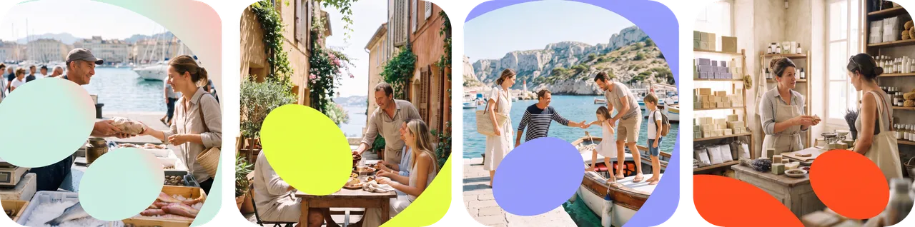 Commerçants et indépendants marseillais au service de leurs clients, sur le port et en boutique