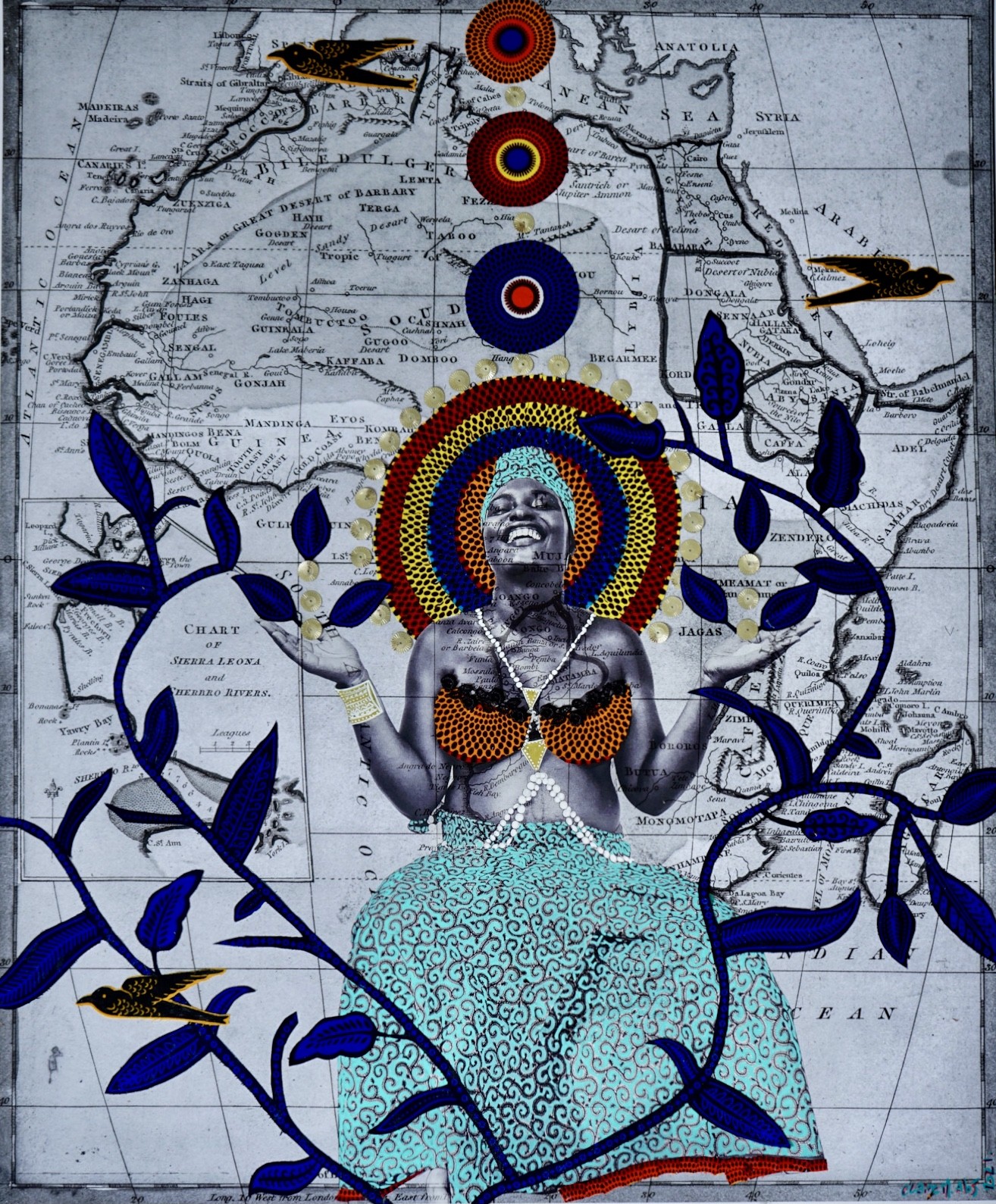 Claire Marboeuf - Mama Africa, 2021 - Collage and paint on photography - 73x61 cm - Courtesy African Arty