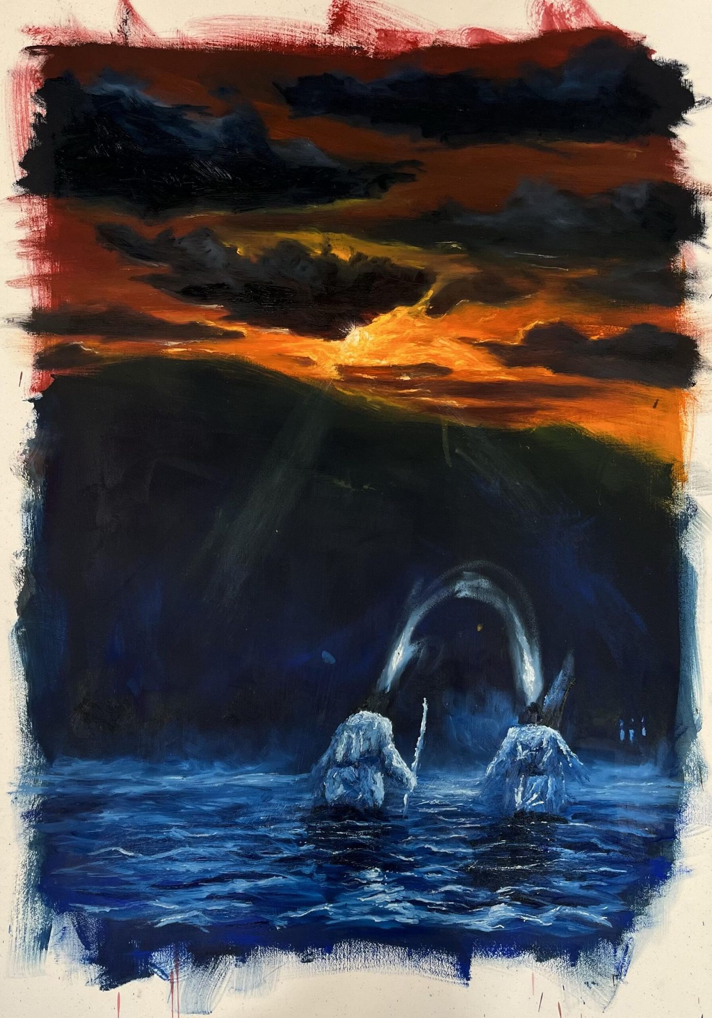 Themba Khumalo - Warm of the Sun, 2023 - Oil on paper - 100x70 cm