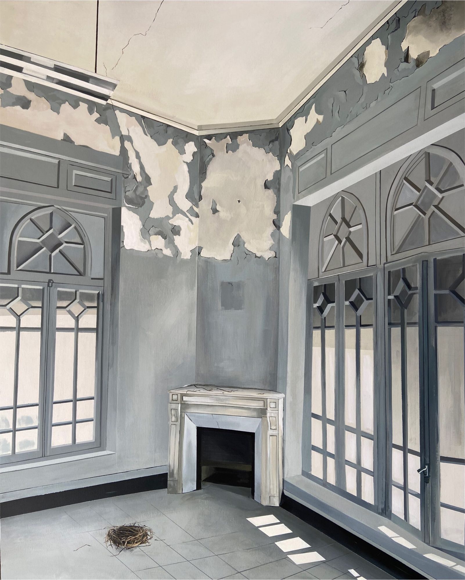 Amina Azreg - Absence I, 2023 - Acrylique sur toile - 150x120 cm