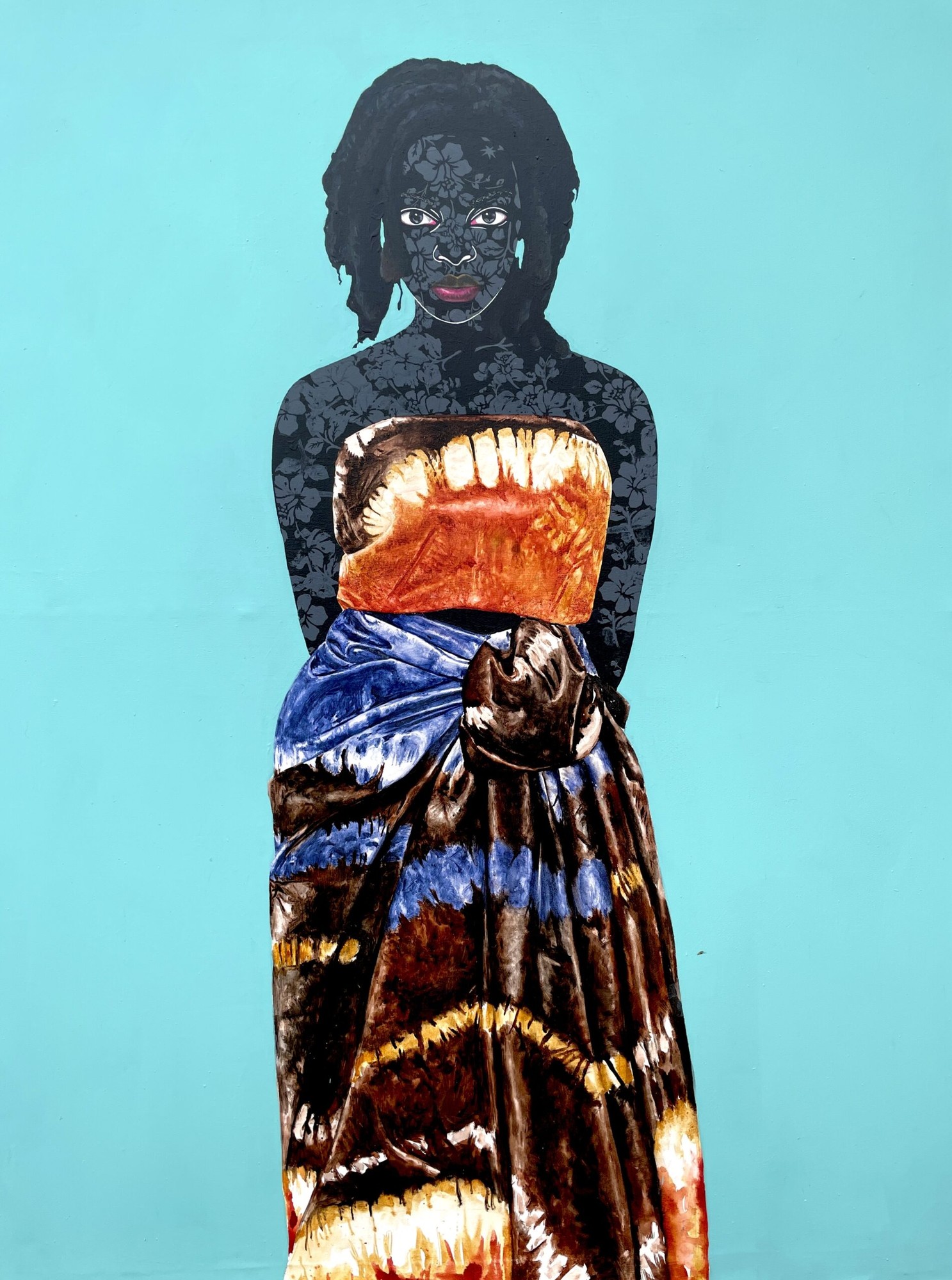 Victor Olaoye - I'm Aderinsola, I'm bold, 2022 - Local dye and acrylics on canvas - 154x121 cm - Courtesy African Arty