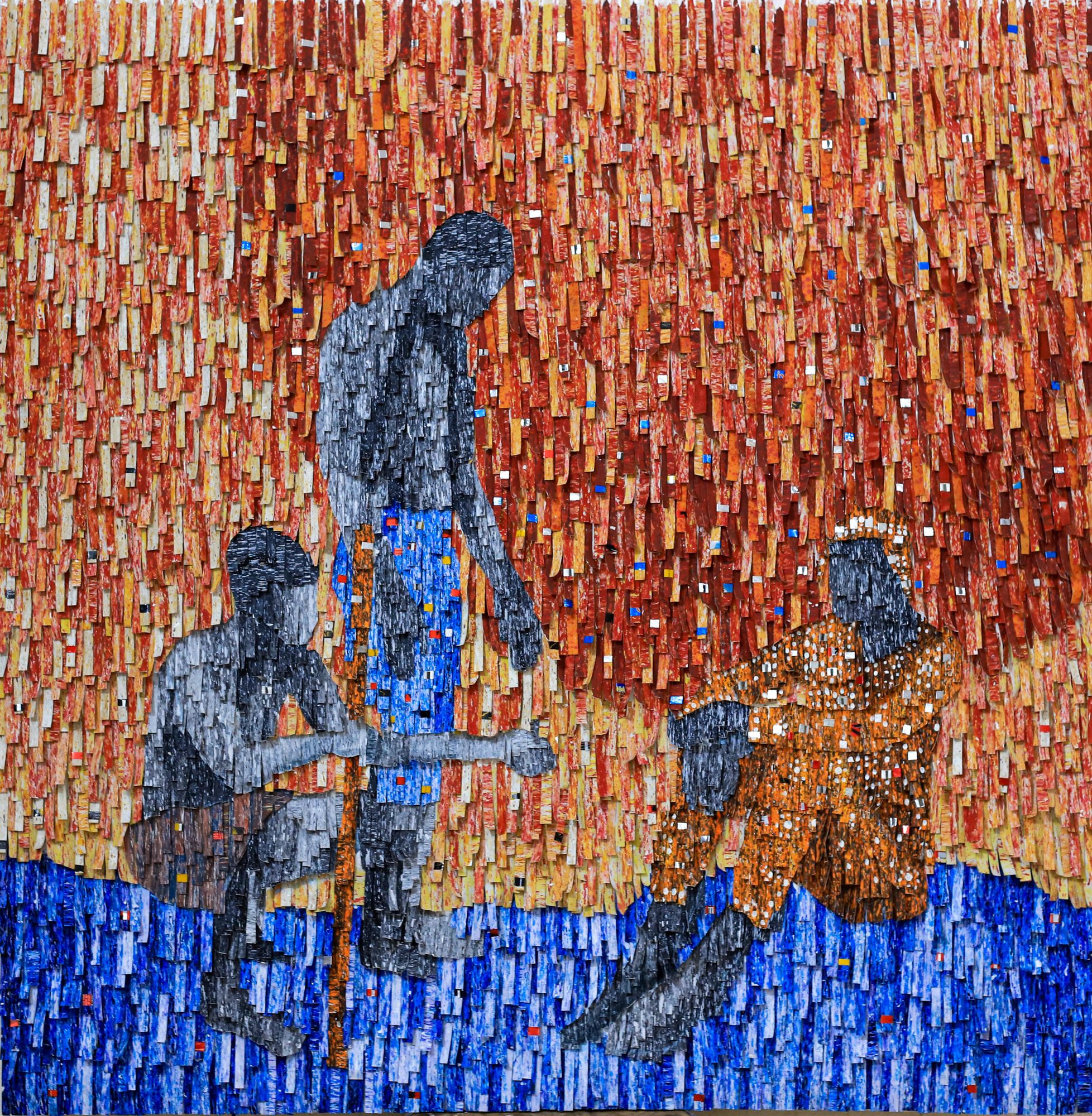 Amadou Opa Bathily - La Verdict du Hogon - 135x137 cm
